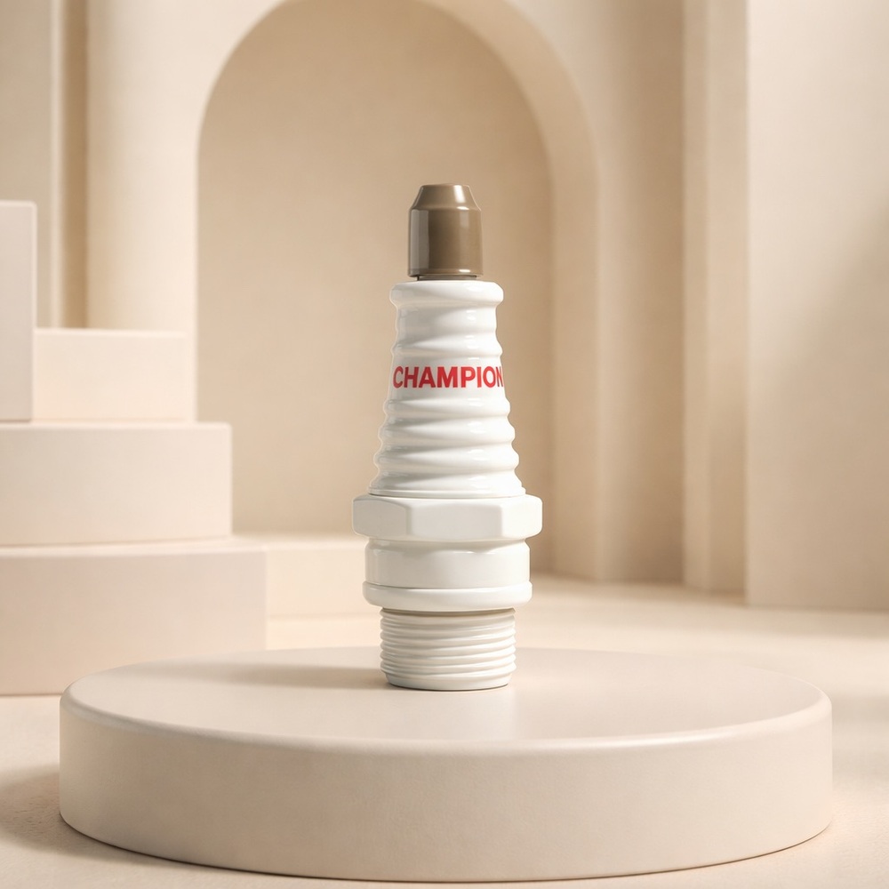 1975 Avon #13 Empty Champion Spark plug Milk Glass Colored Bottle